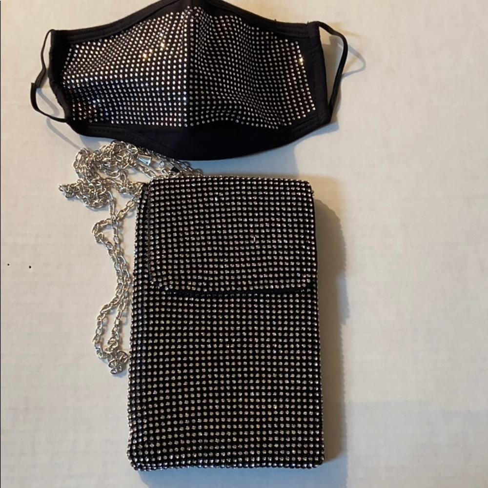 Rhinestone Mask and handbag